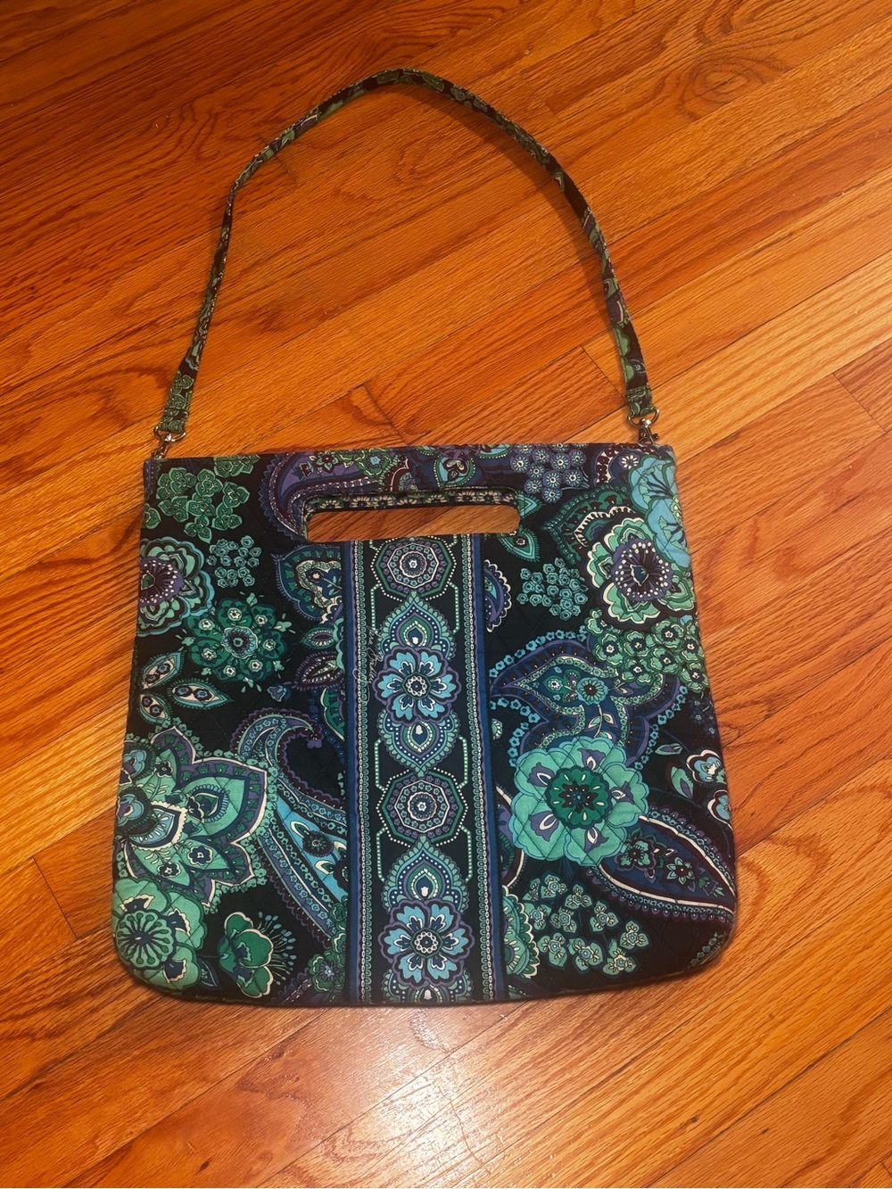 Vera Bradley Paisley Floral Convertible Shoulder Top Handle Clutch Bag Purse
